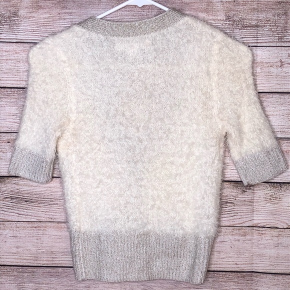 Decree Soft Fuzzy Button Front Metalic Sweater - Picture 4 of 4